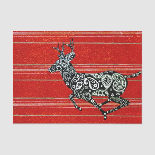 REINDEER RUNNING CHRISTMAS TISSUPAPIER SEIDENPAPIER (Vorderseite)