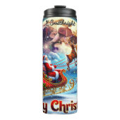 Reindeer Rush Through Starlit Skies Thermosbecher (Vorderseite)