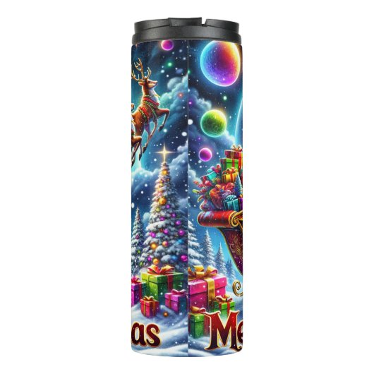 Reindeer Rush Through Starlit Skies Thermosbecher (Rückseite)