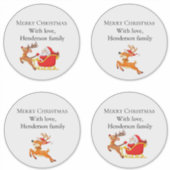 Reindeer Santa Claus Custom-Cut Vinyl Sticker (Vorderseite)