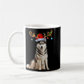 Reindeer Santa Hat Christmas Pajamas Husky Dog Xma Kaffeetasse (Links)