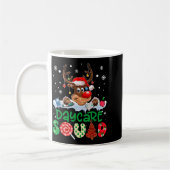 Reindeer Santa Hat Daycare Squad Teacher Christmas Kaffeetasse (Links)