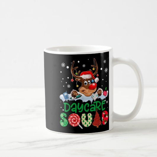 Reindeer Santa Hat Daycare Squad Teacher Christmas Kaffeetasse (Rechts)