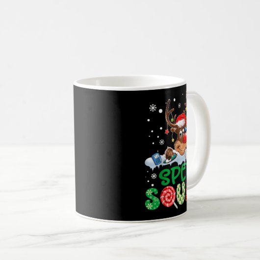 Reindeer Santa Hat Sped Squad Teacher Funny Christ Kaffeetasse (VorderseiteRechts)