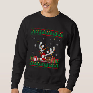 Reindeer Santa Hat Ugly Christmas Sweater Sweatshirt