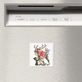 Reindeer Santa Magnet (In Situ (Geschirrspüler))