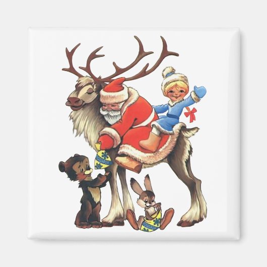Reindeer Santa Magnet (Vorne)