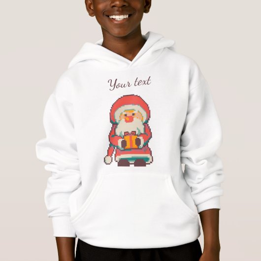 Reindeer, Santa pixelart, Pixel Art Hoodie (Vorderseite)