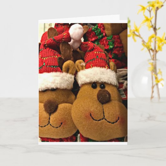 **REINDEER SAY MERRRRRRY CHRISTMAS** KARTE (Gelbe Blume)