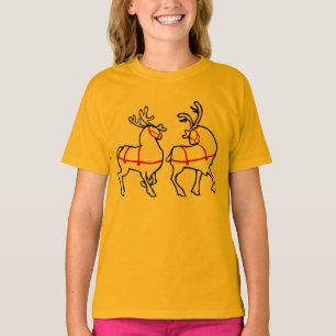 Reindeer Shirt Bio Weihnachtsmädchen T - Shirt