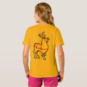 Reindeer Shirt Bio Weihnachtsmädchen T - Shirt (Schwarz voll)