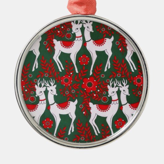 Reindeer Silbernes Ornament (Vorne)
