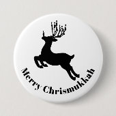 Reindeer Silhouette Chrismukkah Button (Vorderseite)