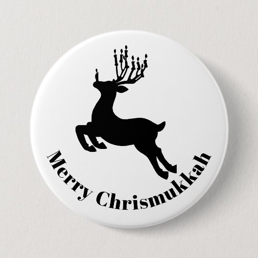 Reindeer Silhouette Chrismukkah Button (Vorderseite)