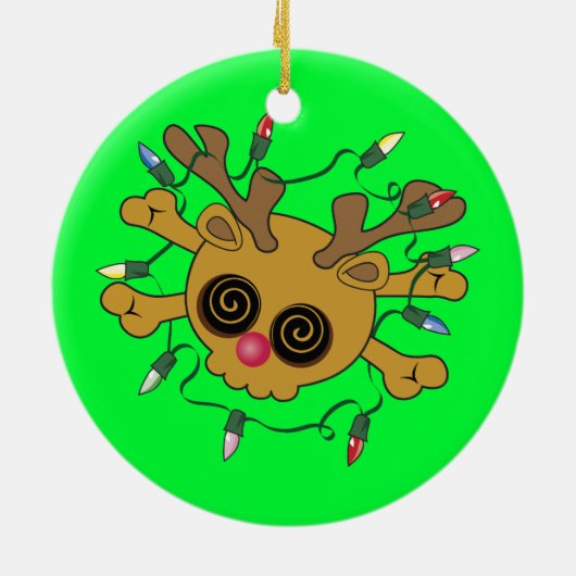 Reindeer Skull Keramik Ornament (Hinten)
