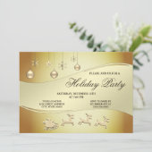 Reindeer Sleigh Christmas Balls Einladung (Stehend Vorderseite)