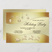 Reindeer Sleigh Christmas Balls Einladung (Vorne/Hinten)