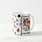 Reindeer Sleigh Christmas Pine Trees Kaffeetasse (VorderseiteRechts)