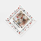 Reindeer Sleigh Christmas Pine Trees Serviette (Ecke)