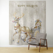 Reindeer Sleigh Holiday Background Wandteppich (Beispiel)