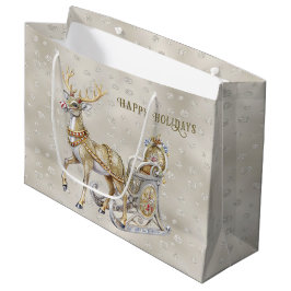Reindeer Sleigh Holiday Geschenktasche Große Geschenktüte