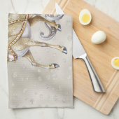 Reindeer Sleigh Holiday Kitchtuch Geschirrtuch (Viertel Falte)