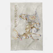 Reindeer Sleigh Holiday Kitchtuch Geschirrtuch (Vertikal)