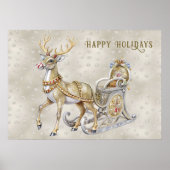 Reindeer Sleigh Holiday Poster (Vorne)