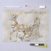 Reindeer Sleigh Holiday Tissue Paper Seidenpapier (Handwerk)