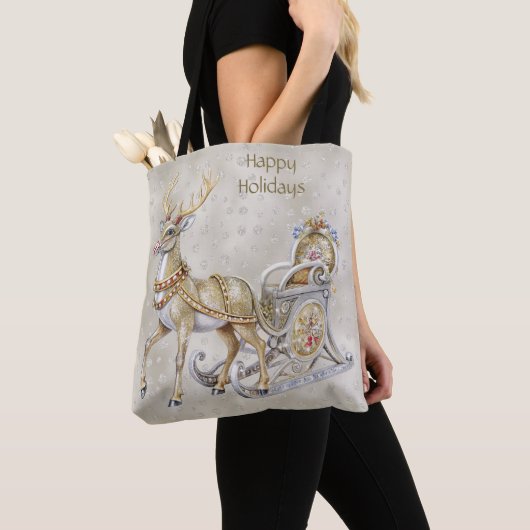 Reindeer Sleigh Holiday Tote Bag Tasche (Von Nahem)