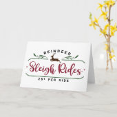 Reindeer Sleigh Rides Karte (Gelbe Blume)