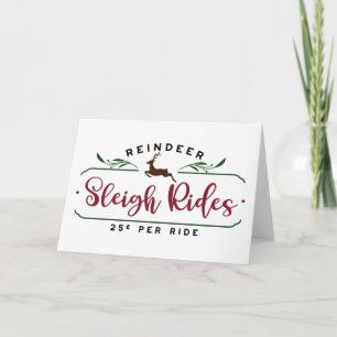 Reindeer Sleigh Rides Karte