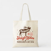 Reindeer Sleigh Rides Vintage Weihnachten Tragetasche (Rückseite)