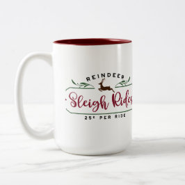 Reindeer Sleigh Rides Zweifarbige Tasse