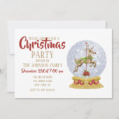 Reindeer Snow Globe Einladung (Vorderseite)