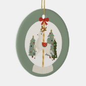 Reindeer Snow Globe Keramik Ornament (Rechts)