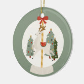 Reindeer Snow Globe Keramik Ornament (Links)