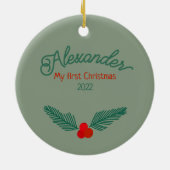 Reindeer Snow Globe Keramik Ornament (Hinten)