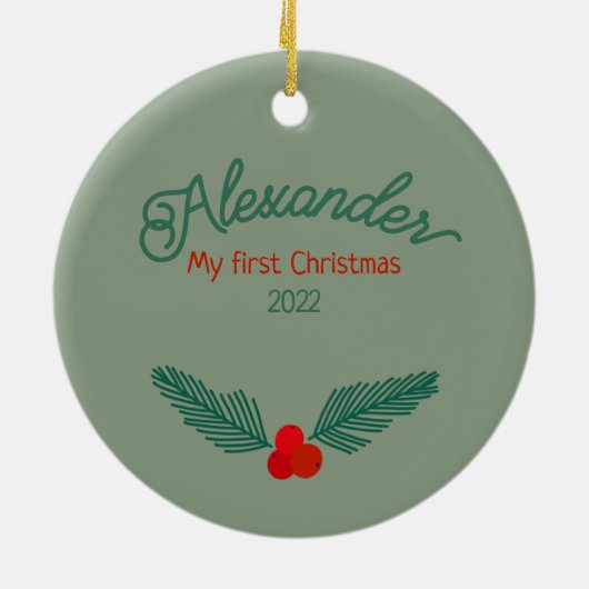 Reindeer Snow Globe Keramik Ornament (Hinten)