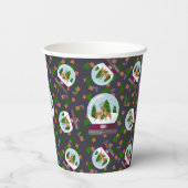 Reindeer Snow Globes Pappbecher (Rückseite)