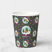 Reindeer Snow Globes Pappbecher (Links)