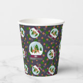 Reindeer Snow Globes Pappbecher (Vorderseite)