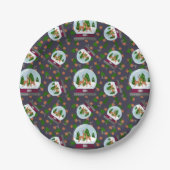 Reindeer Snow Globes Pappteller (Vorderseite)