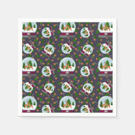 Reindeer Snow Globes Serviette