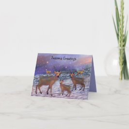 Reindeer Snowfall Holiday Card Feiertagskarte