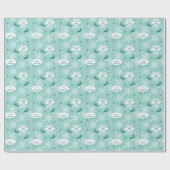 Reindeer Snowflake Aquamarin Blue Christmas Patter Geschenkpapier (Flach)