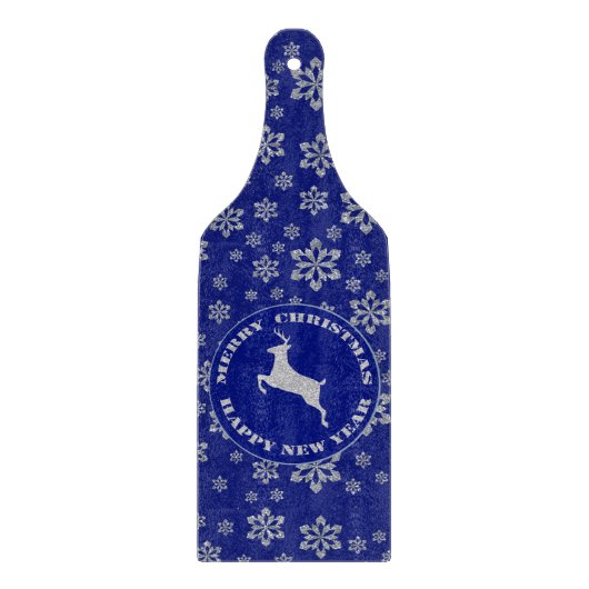 Reindeer Snowflake Christmas Schneidebrett (Vorderseite)