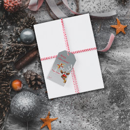 Reindeer Snowflake minimalistischer roter Brief Ge Geschenkanhänger