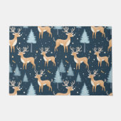 Reindeer Snowflake Weihnachten Winter Grün Moderne Fußmatte (Vorderseite)