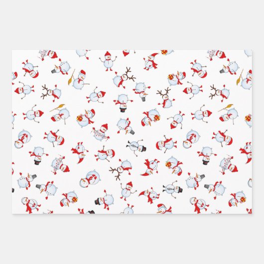Reindeer Snowman Candy Stars Weihnachten Geschenkpapier Set (Vorderseite 3)